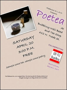 Post image for PoeTea: Sat April 20 in Winston-Salem (2013)